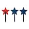 Glitzhome&#xAE; Wood Patriotic Star Yard Stakes, 3ct.